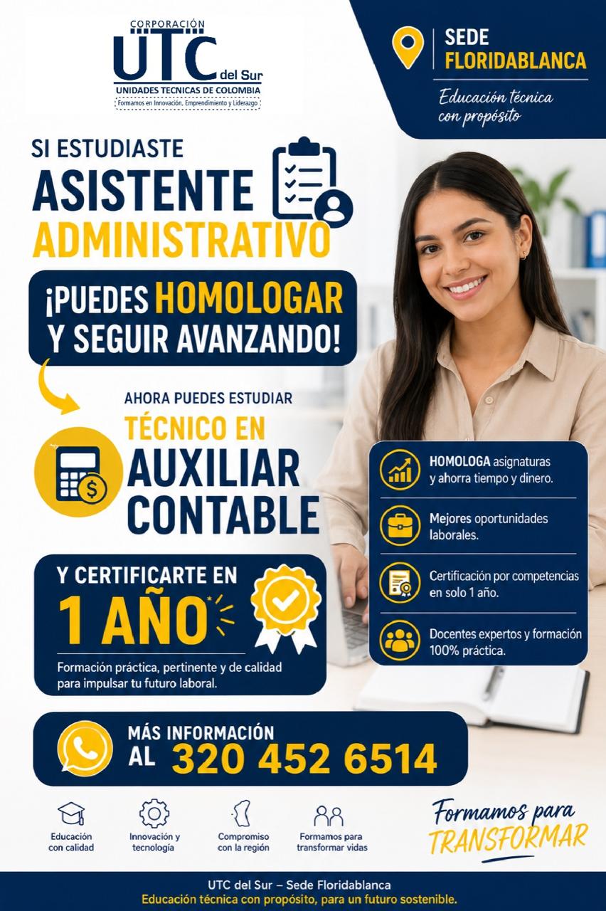 Homologar y seguir avanzando: Auxiliar Contable